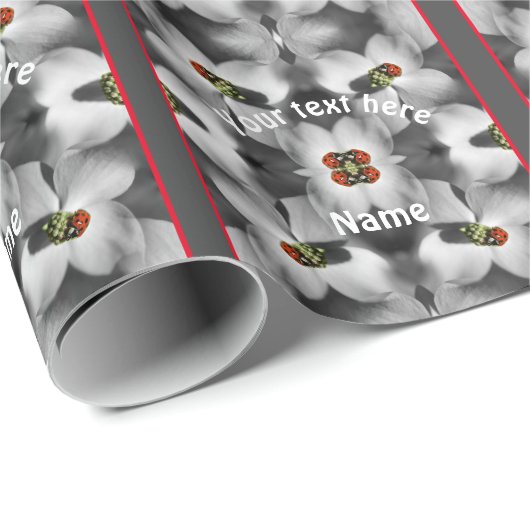 ハナミズキの花の自然パーソナライズされた ラッピングペーパー (ロールコーナー)