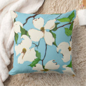 ハナミズキの花プリント クッション (ブランケット)