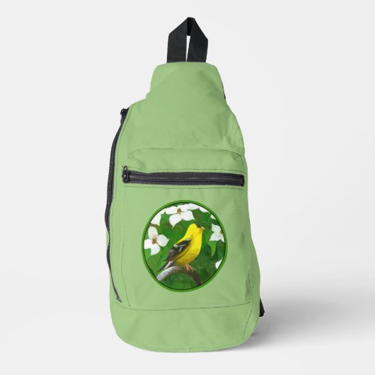 ハナミズキの金魚オリジナルバードアート スリングバッグ (正面)