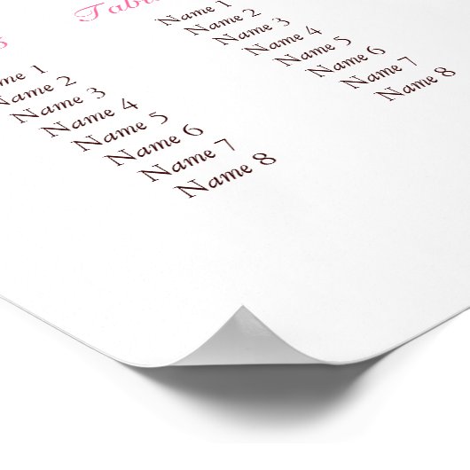 ハナミズキ結婚の花の座席表 ポスター (角)