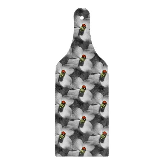 ハナミズキ花の自然模様 カッティングボード (正面)