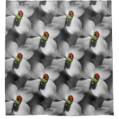 ハナミズキ花の自然模様 シャワーカーテン (正面)