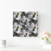 ハナミズキ花の自然模様 スクエア壁時計 (ホーム)