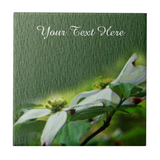 ハナミズキ花の芸術 タイル (正面)