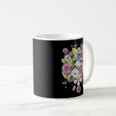 ハナミズキ花植物茎ブーケ コーヒーマグカップ (正面右)