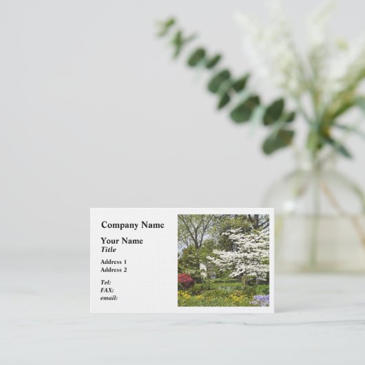 ハナミズキ開花 名刺 (スタンド正面)