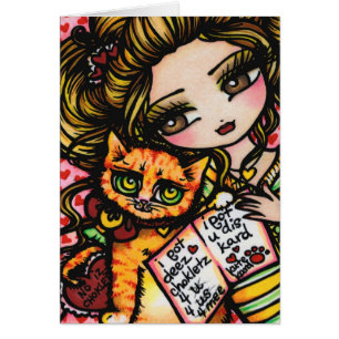 ハナリン著CATのかわいい喜劇的な芸術からのお母さんに