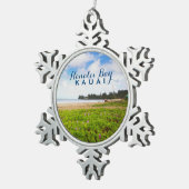 ハナリーベイカウアイハワイスノーフレークペウタークリスマ スノーフレークピューターオーナメント (右)