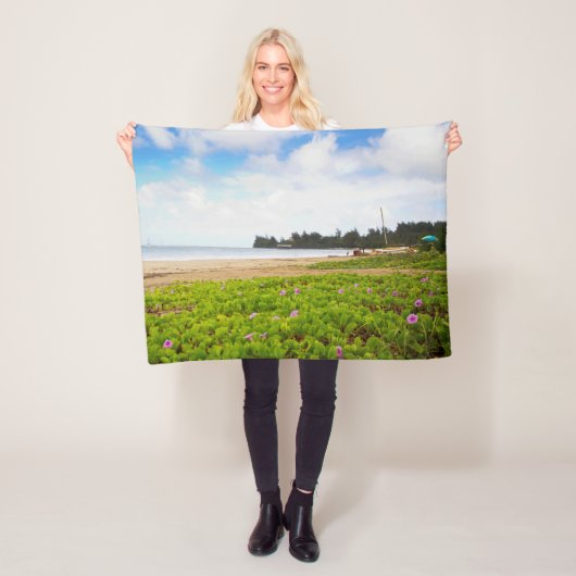 ハナリーベイカウアイハワイビーチ花 フリースブランケット (インサイチュ)