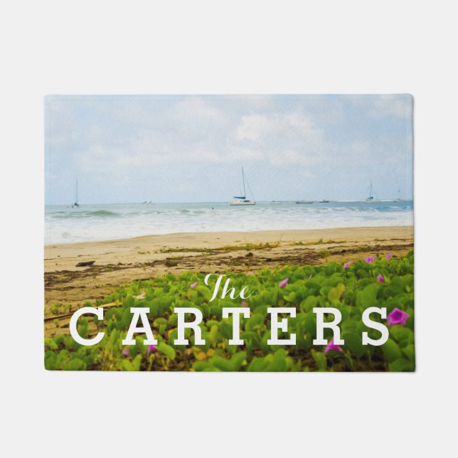 ハナリーベイカウアイハワイビーチ&セイルボート ドアマット (正面)