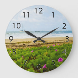 ハナリーベイカウアイハワイビーチ&ボーツ ラージ壁時計