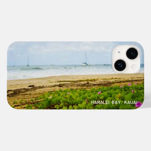 ハナリーベイカウアイハワイビーチ&ボート Case-Mate iPhoneケース (裏面 (横))