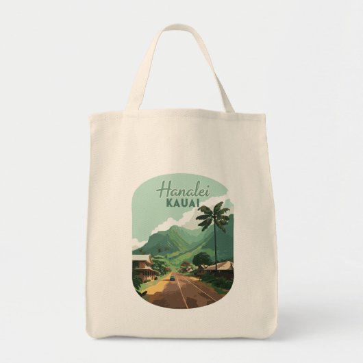 ハナレイカウアイハワイベイマウンテンズグリーン トートバッグ (正面)