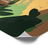 ハナレイカウアイハワイベイマウンテンズグリーン ポスター (角)