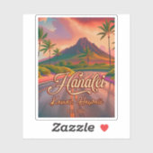 ハナレイカウアイハワイレトロボルケーノロード1950s シール (シート)