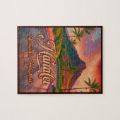 ハナレイカウアイハワイレトロボルケーノロード1950s ジグソーパズル (横)