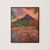 ハナレイカウアイハワイレトロボルケーノロード1950s ジグソーパズル (縦)