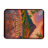 ハナレイカウアイハワイレトロボルケーノロード1950s マグネット (横)