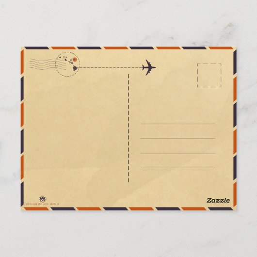 ハナレイカウアイハワイ熱帯夕日のヤシの木60s ポストカード (裏面)