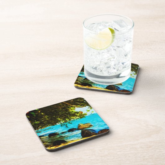 ハナレイベイカウアイハワイ抽象芸術 コースター (右側)