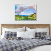 ハナレーバレーハワイ油彩画 キャンバスプリント (インサイチュ (寝室))