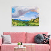 ハナレーバレーハワイ油彩画 キャンバスプリント (インサイチュ (リビング))