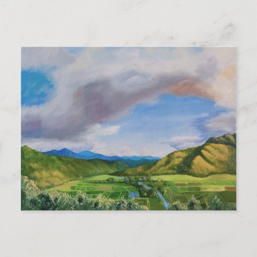 ハナレーバレーハワイ油彩画 ポストカード (正面)