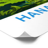 ハナレーベイハワイトラベルプリント ポスター (角)