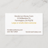 ハニお洒落ツの入ったハチミツを持つクマ 名刺 (裏面)