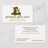 ハニお洒落ツの入ったハチミツを持つクマ 名刺 (正面/裏面)