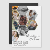 ハニカエレガントム写真の結婚式の日付を保存 マグネット招待状 (正面/裏面)