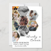 ハニカエレガントム写真の結婚式の日付を保存 マグネット招待状 (正面)