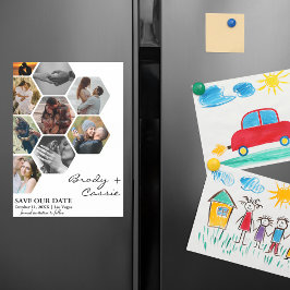 ハニカエレガントム写真の結婚式の日付を保存 マグネット招待状