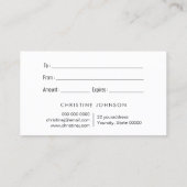 ハニカフェイクム金ゴールドグリッターハチ贈与証書 名刺 (裏面)