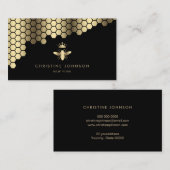 ハニカフェイクム金ゴールドフォイルクイーンビー 名刺 (正面/裏面)