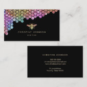 ハニカフェイクンレインボーグリッタービーon black 名刺 (正面/裏面)