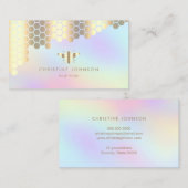 ハニカフェイク金ゴールドフォイルハチミツバチ 名刺 (正面/裏面)