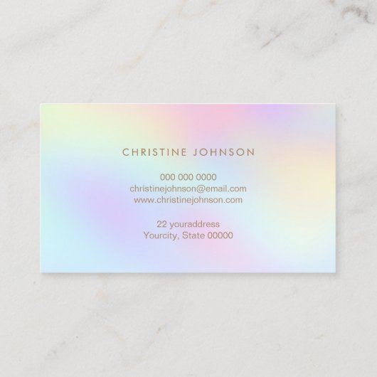 ハニカフェイク金ゴールドフォイルハチミツバチ 名刺 (裏面)