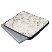 ハニカムおよびグレーの花ノートパソコンケース ラップトップスリーブ (正面下部)