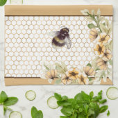 ハニカムおよびビーフローラ キッチンタオル (折り畳み)