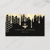 ハニカムおよびフェイク金ゴールドフォイルクイーンビー 名刺 (正面)