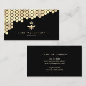 ハニカムおよびフェイク金ゴールドフォイルクイーンビー 名刺 (正面/裏面)