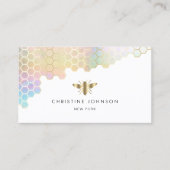 ハニカムおよびフェイク金ゴールドフォイルbeeロゴ 名刺 (正面)