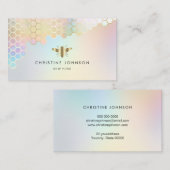 ハニカムおよびフェイク金ゴールドホイルビー 名刺 (正面/裏面)