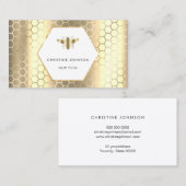 ハニカムおよび六角ビーのロゴフェイク金ゴールド箔 名刺 (正面/裏面)