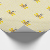 ハニカムとのまわりにイエロー&グレーのギフトラップ ラッピングペーパー (角)