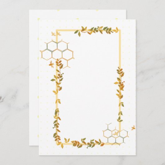 ハニカムとハチのフレーム紙 (正面/裏面)
