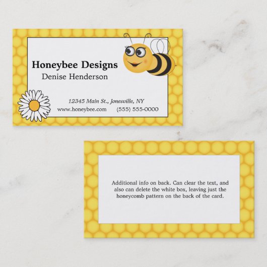 ハニカムとビーパーソナライズされたチ 名刺 (正面/裏面)