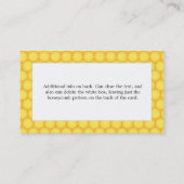 ハニカムとビーパーソナライズされたチ 名刺 (裏面)