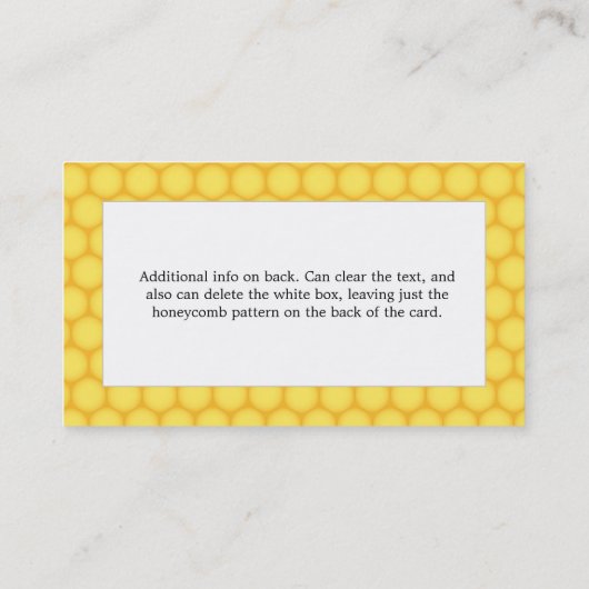 ハニカムとビーパーソナライズされたチ 名刺 (裏面)